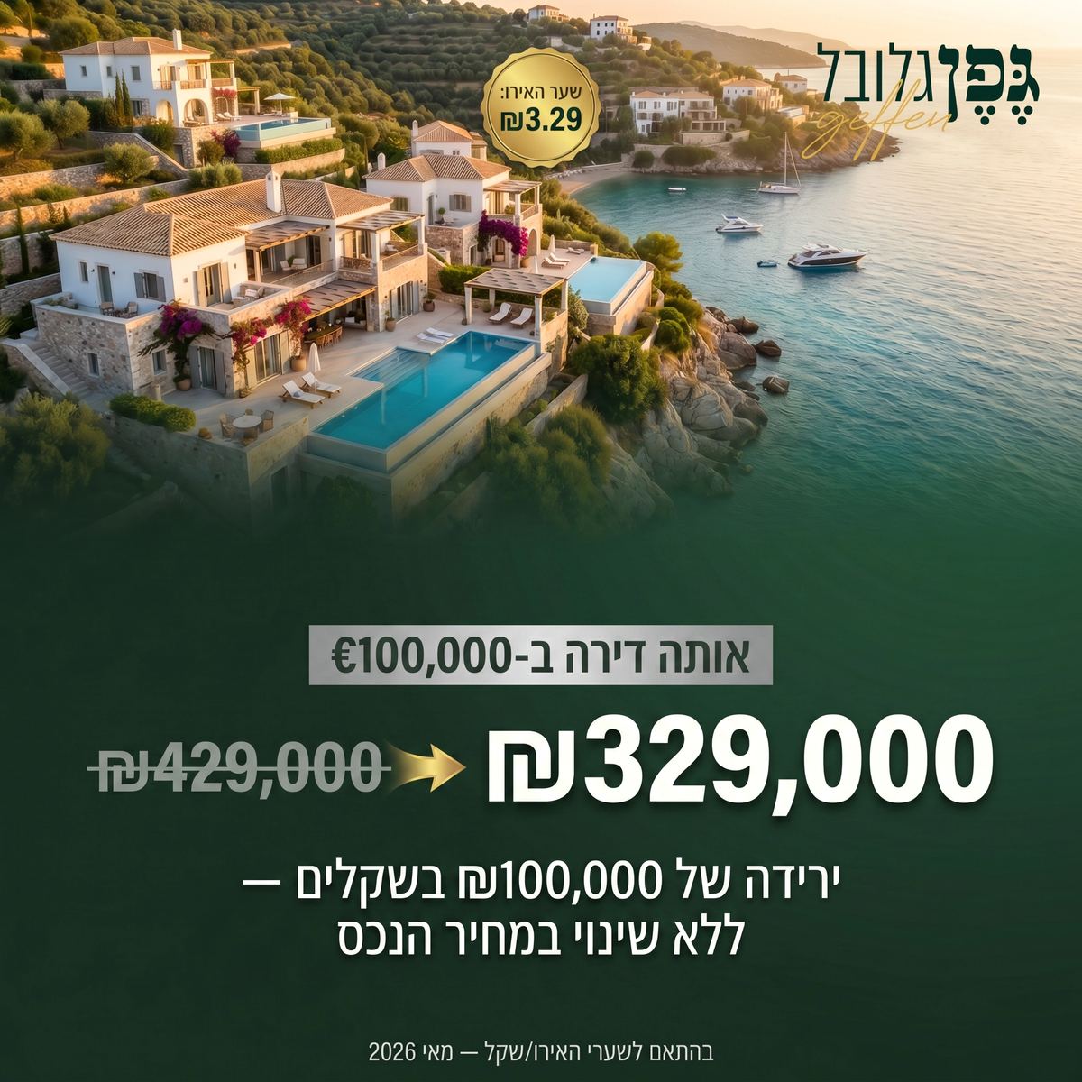 האירו בשפל של שנים  — הדירה שהייתה מחוץ לתקציב, היום כבר בפנים