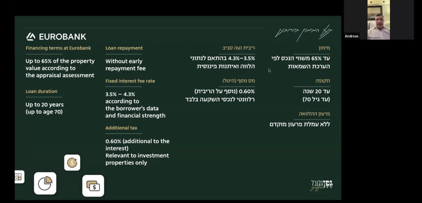 וובינר גפן גלובל עם Eurobank — תנאי המשכנתא
